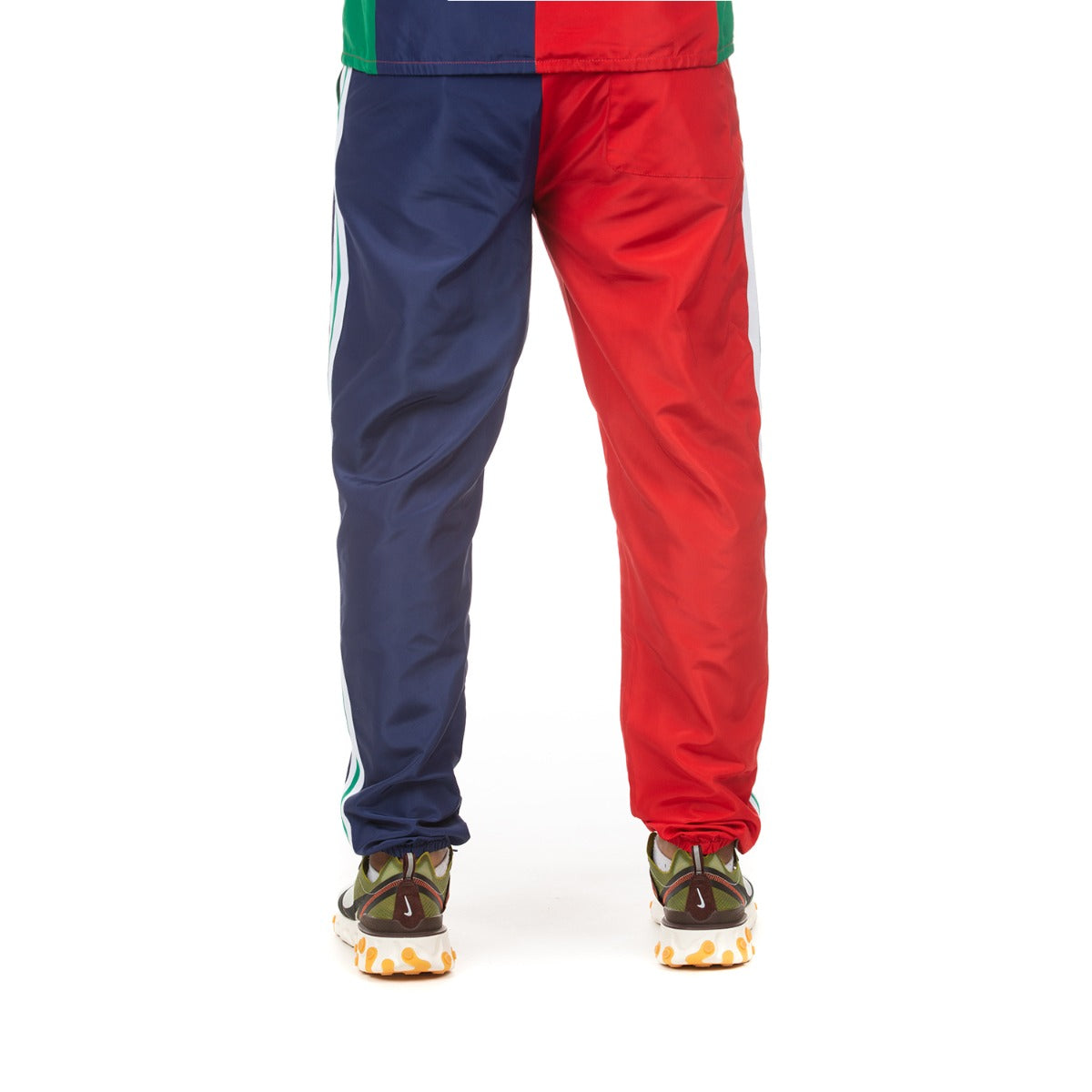 Weather-Resistant Athletic Green and Red Sweatpants with Stylish Patches - Def Defy Pant
