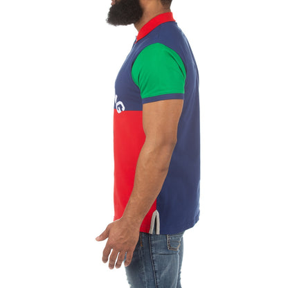 Color-Blocked Graphic Short Sleeve Polo Shirt with Embroidered Detailing - Big Mood