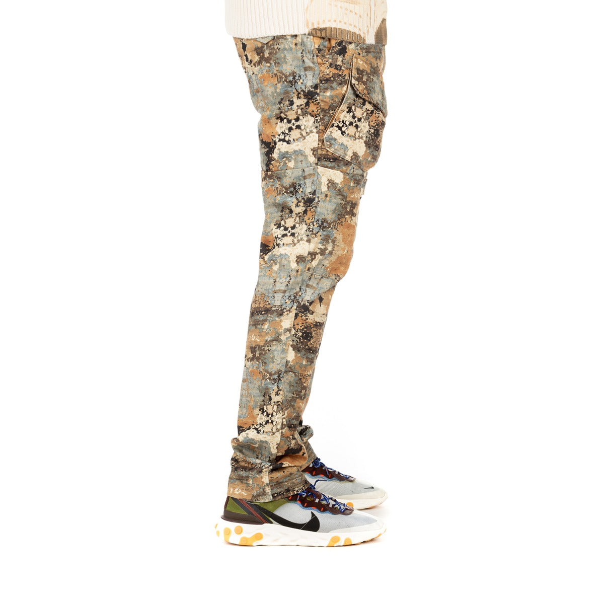 Multicolored Distressed Joggers with Cuffed Ankles - Quadrant Pant