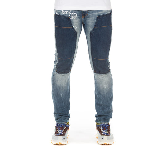 Modern Slim Fit Faded Wash Jeans with Contrast Stitching - Devastate