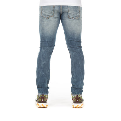 Modern Slim Fit Faded Wash Jeans with Contrast Stitching - Devastate