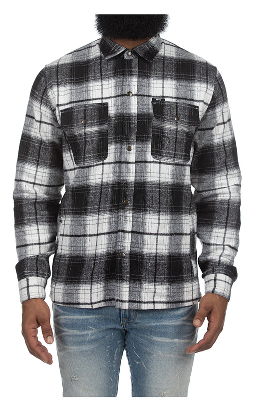Men’s Urban Lumberjack Plaid Woven Shirt with Dual Chest Pockets - King LS