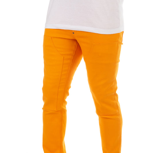 Vibrant Orange Slim-Fit Stylish Pants - Smooth and Lightweight Fabric - Casual Cypher Yellow Pants